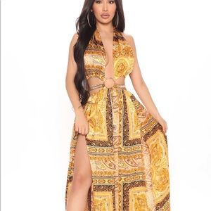 Golden Hour Goddess Satin Maxi Dress